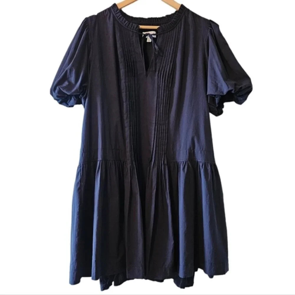 Hudson North Puff Short Sleeve Mini Boho Black Dress Size XL.